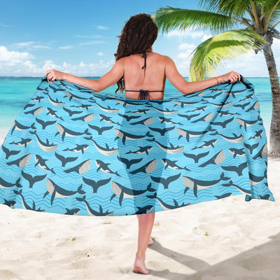 Whale Pattern Design Themed Print Sarong Pareo Wrap