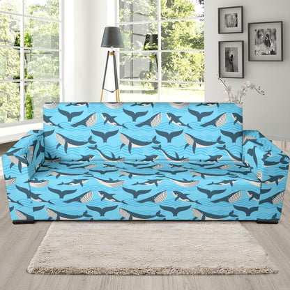 Whale Pattern Design Themed Print Sofa Slipcover-JTAMIGO.COM