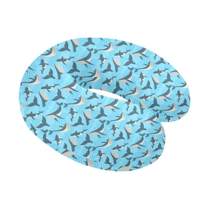 Whale Pattern Design Themed Print U-Shaped Travel Neck Pillow-JTAMIGO.COM