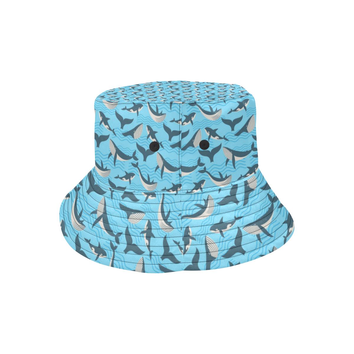 Whale Pattern Design Themed Print Unisex Bucket Hat