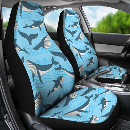 Whale Pattern Design Themed Print Universal Fit Car Seat Covers
