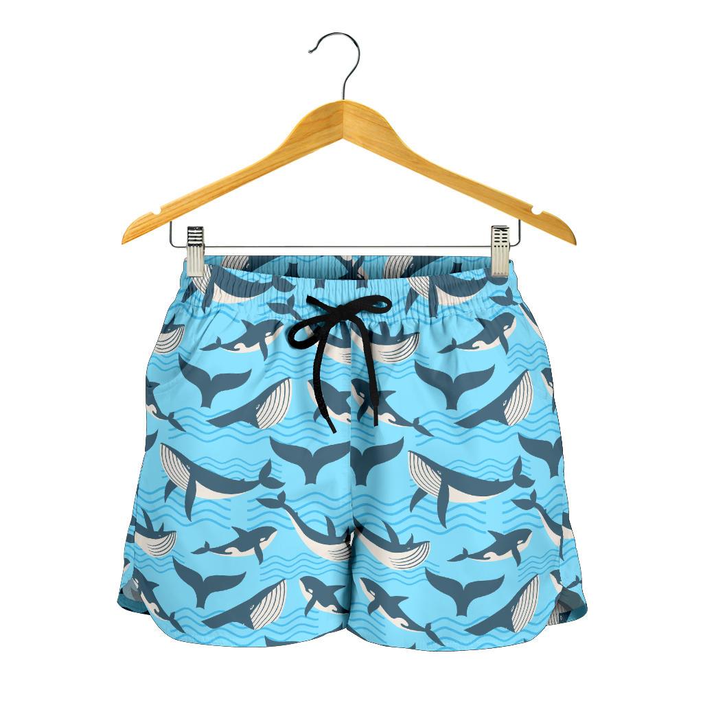 Whale Pattern Design Themed Print Women Shorts-JTAMIGO.COM