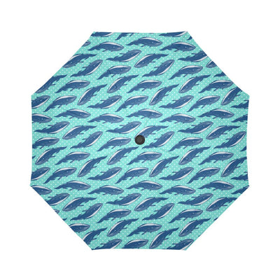 Whale Polka Dot Design Themed Print Automatic Foldable Umbrella