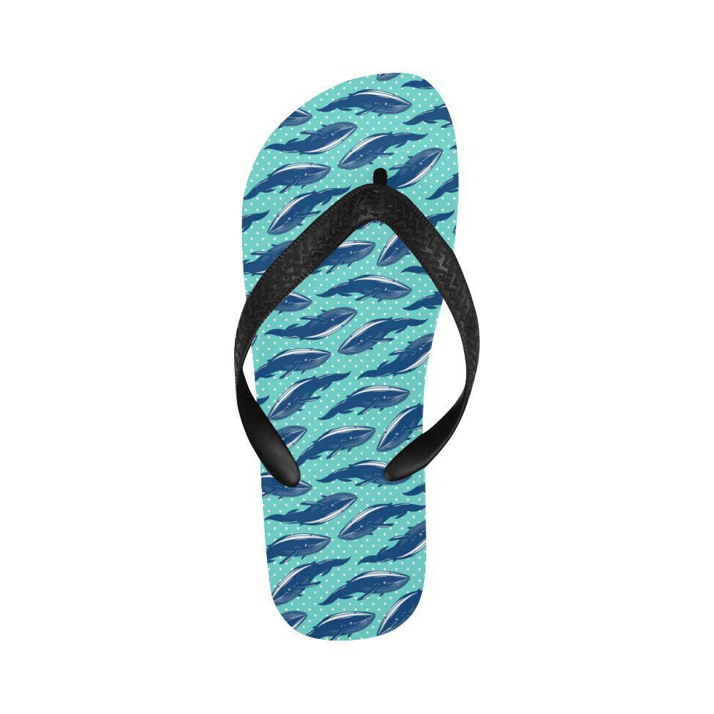 Whale Polka Dot Design Themed Print Flip Flops-JTAMIGO.COM