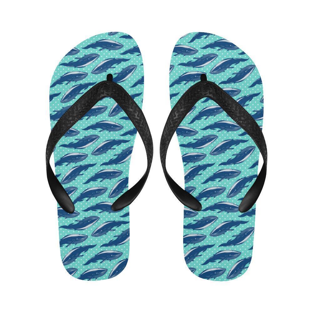 Whale Polka Dot Design Themed Print Flip Flops-JTAMIGO.COM