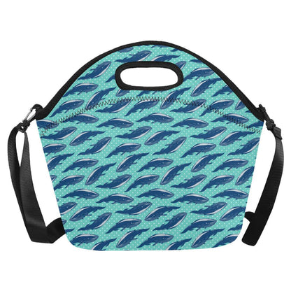 Whale Polka Dot Design Themed Print Neoprene Lunch Bag (Model 1669)(Large)-JTAMIGO.COM
