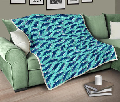 Whale Polka Dot Design Themed Print Premium Quilt-JTAMIGO.COM