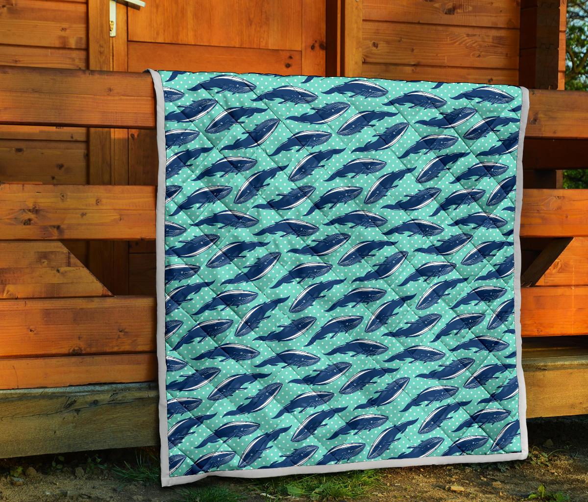 Whale Polka Dot Design Themed Print Premium Quilt-JTAMIGO.COM
