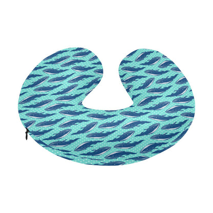 Whale Polka Dot Design Themed Print U-Shaped Travel Neck Pillow-JTAMIGO.COM