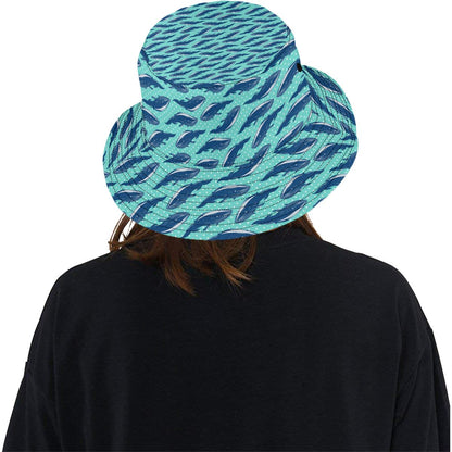 Whale Polka Dot Design Themed Print Unisex Bucket Hat