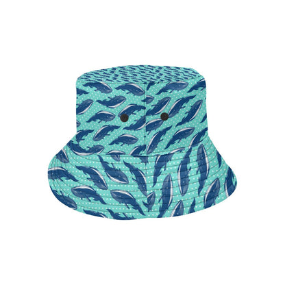 Whale Polka Dot Design Themed Print Unisex Bucket Hat