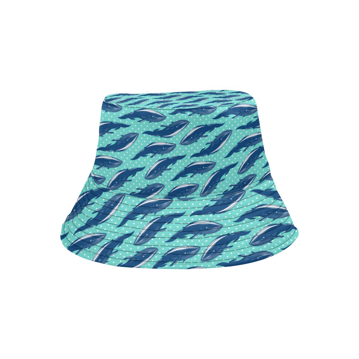 Whale Polka Dot Design Themed Print Unisex Bucket Hat