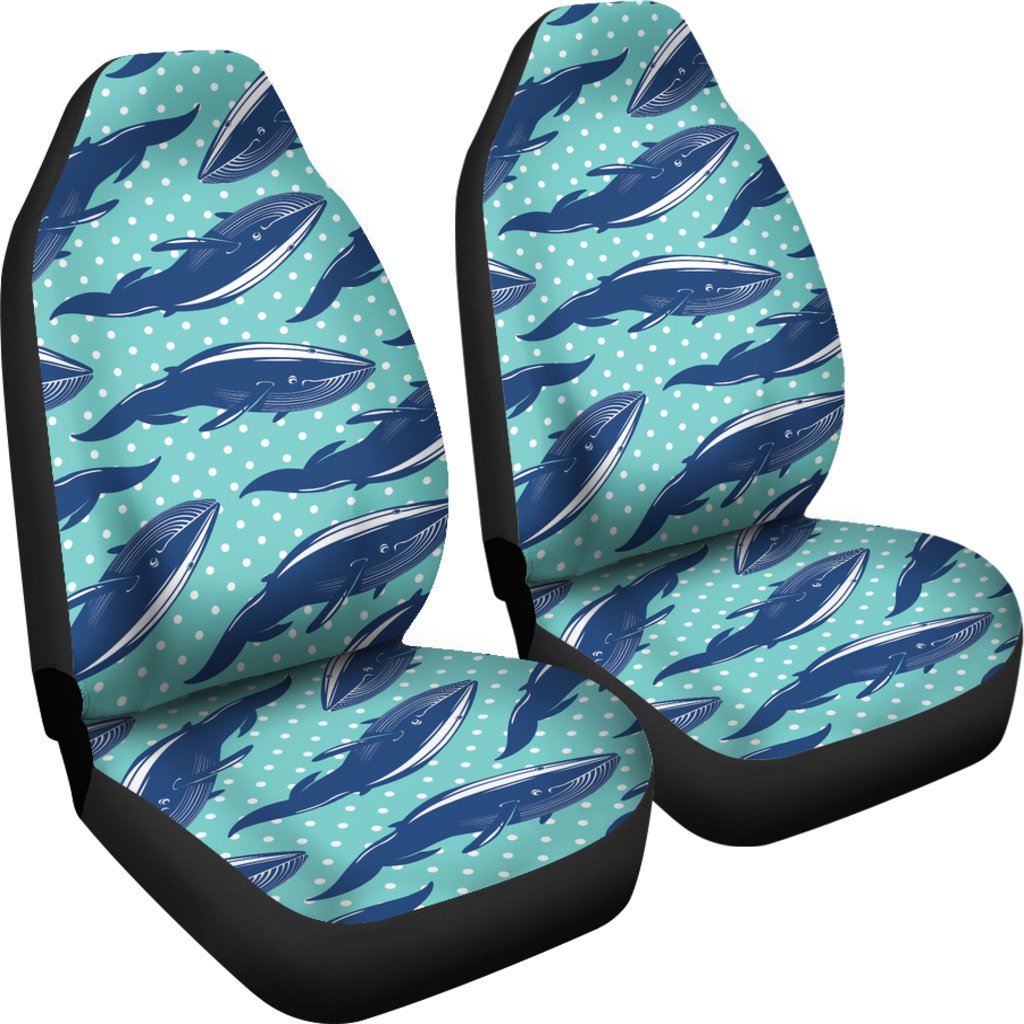 Whale Polka Dot Design Themed Print Universal Fit Car Seat Covers