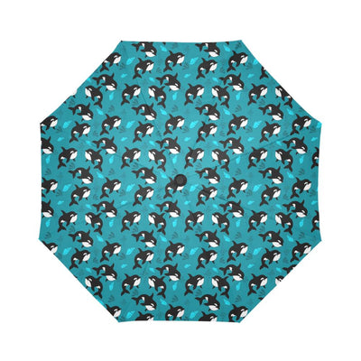 Whale Sea Design Themed Print Automatic Foldable Umbrella