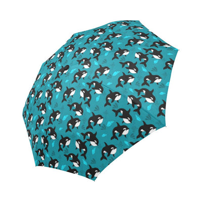 Whale Sea Design Themed Print Automatic Foldable Umbrella