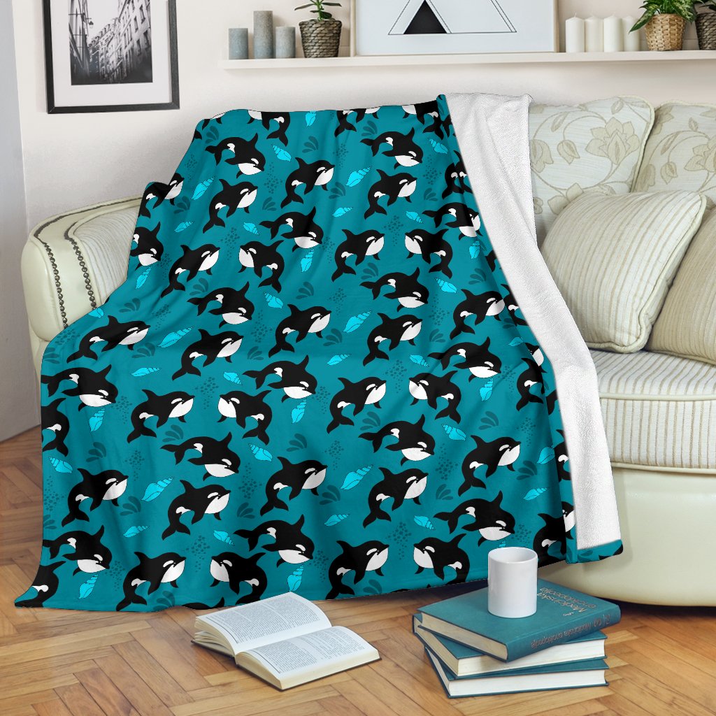 Whale Sea Design Themed Print Fleece Blanket