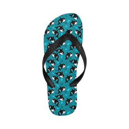 Whale Sea Design Themed Print Flip Flops-JTAMIGO.COM