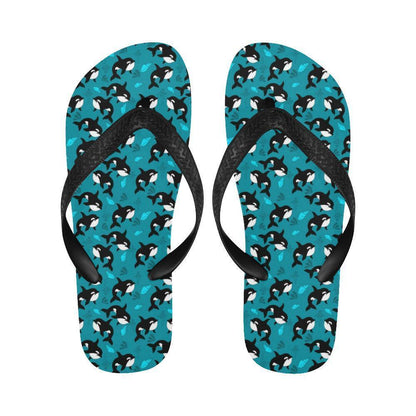 Whale Sea Design Themed Print Flip Flops-JTAMIGO.COM