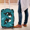 Whale Sea Design Themed Print Luggage Cover Protector