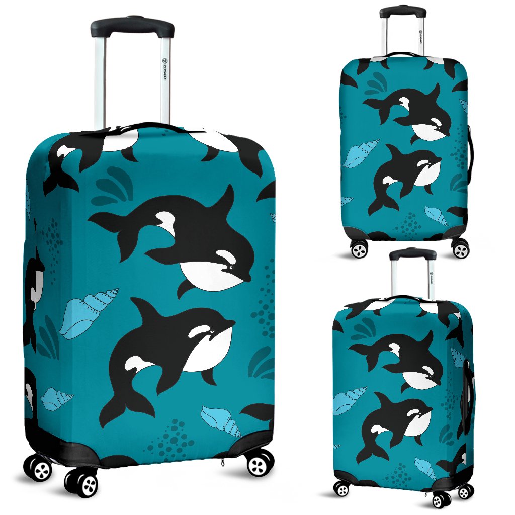 Whale Sea Design Themed Print Luggage Cover Protector
