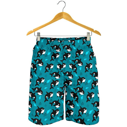 Whale Sea Design Themed Print Mens Shorts-JTAMIGO.COM
