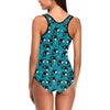 Whale Sea Design Themed Print One Piece Swimsuit-JTAMIGO.COM