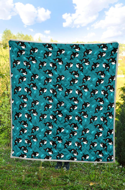 Whale Sea Design Themed Print Premium Quilt-JTAMIGO.COM