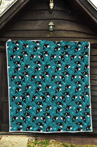 Whale Sea Design Themed Print Premium Quilt-JTAMIGO.COM