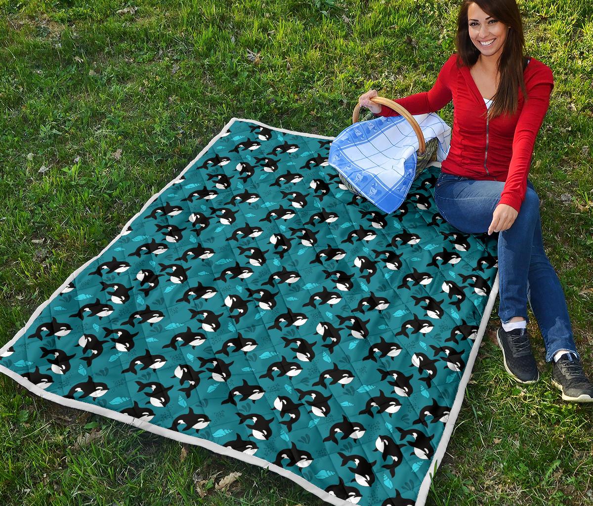 Whale Sea Design Themed Print Premium Quilt-JTAMIGO.COM