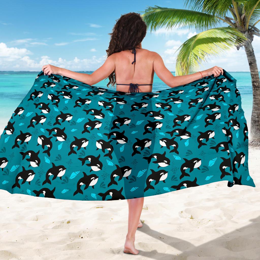 Whale Sea Design Themed Print Sarong Pareo Wrap