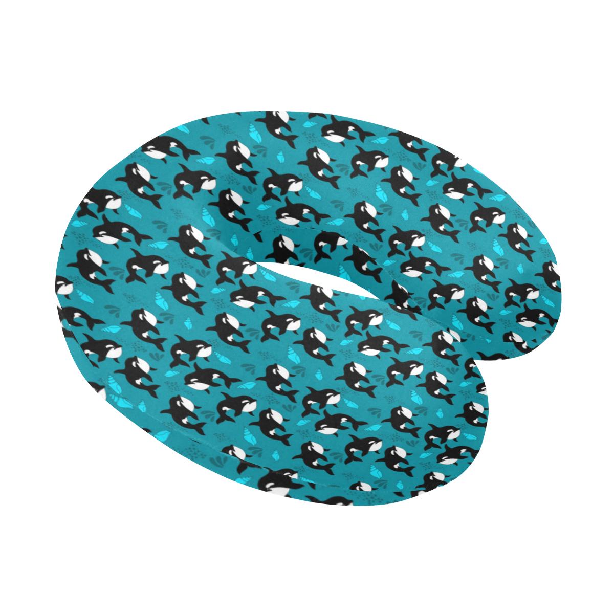 Whale Sea Design Themed Print U-Shaped Travel Neck Pillow-JTAMIGO.COM