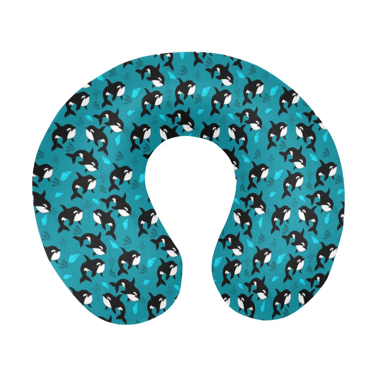 Whale Sea Design Themed Print U-Shaped Travel Neck Pillow-JTAMIGO.COM