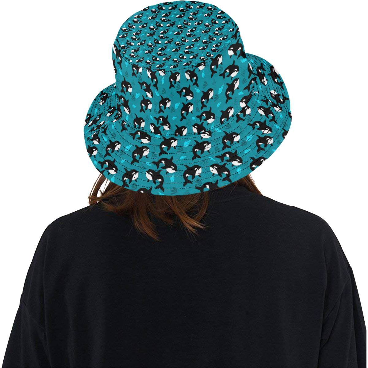 Whale Sea Design Themed Print Unisex Bucket Hat