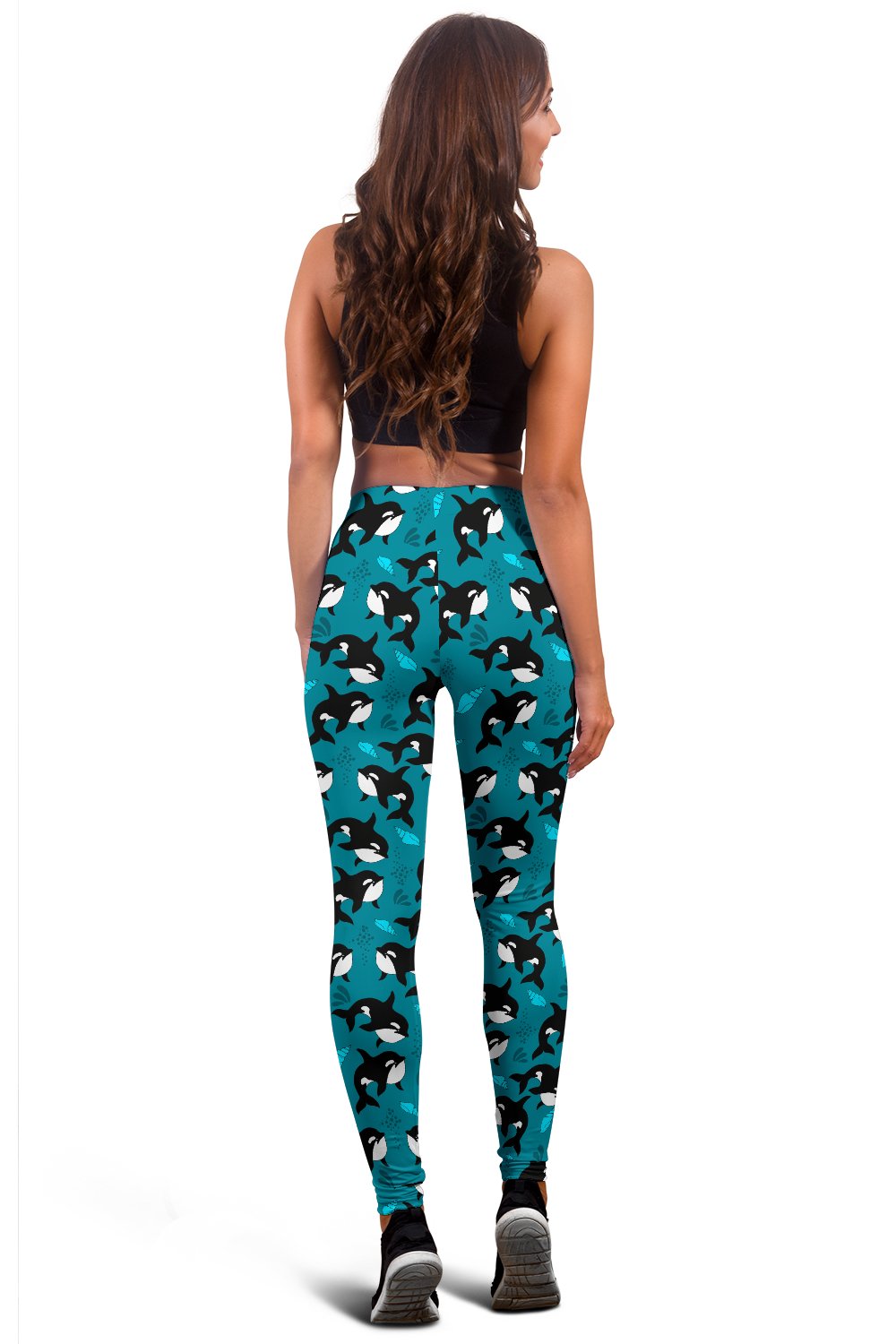 Whale Sea Design Themed Print Women Leggings