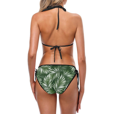 White Green Tropical Palm Leaves Bikini Swimsuit-JTAMIGO.COM