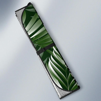 White Green Tropical Palm Leaves Car Sun Shade For Windshield