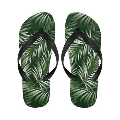 White Green Tropical Palm Leaves Flip Flops-JTAMIGO.COM