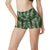 White Green Tropical Palm Leaves High Waisted Spandex Shorts-JTAMIGO.COM