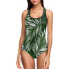 White Green Tropical Palm Leaves One Piece Swimsuit-JTAMIGO.COM