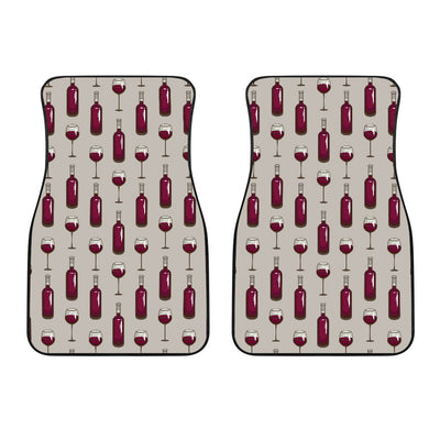 Wine Bottle Pattern Print Car Floor Mats