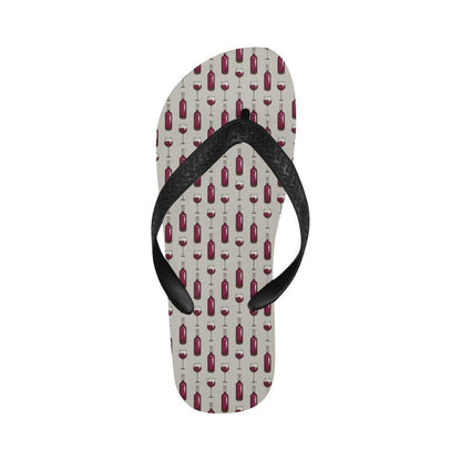 Wine Bottle Pattern Print Flip Flops-JTAMIGO.COM