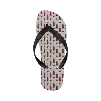 Wine Bottle Pattern Print Flip Flops-JTAMIGO.COM