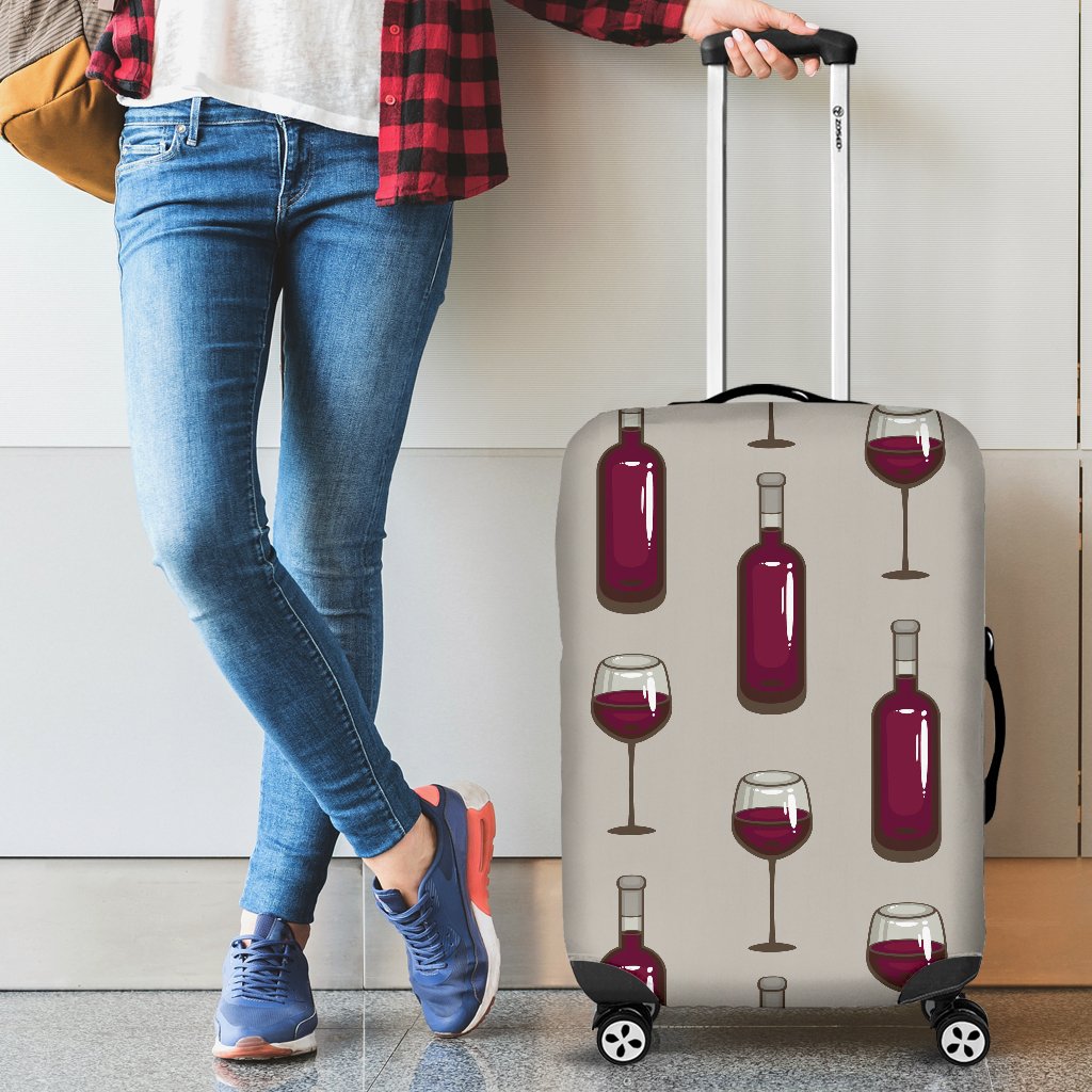 Wine Bottle Pattern Print Luggage Cover Protector