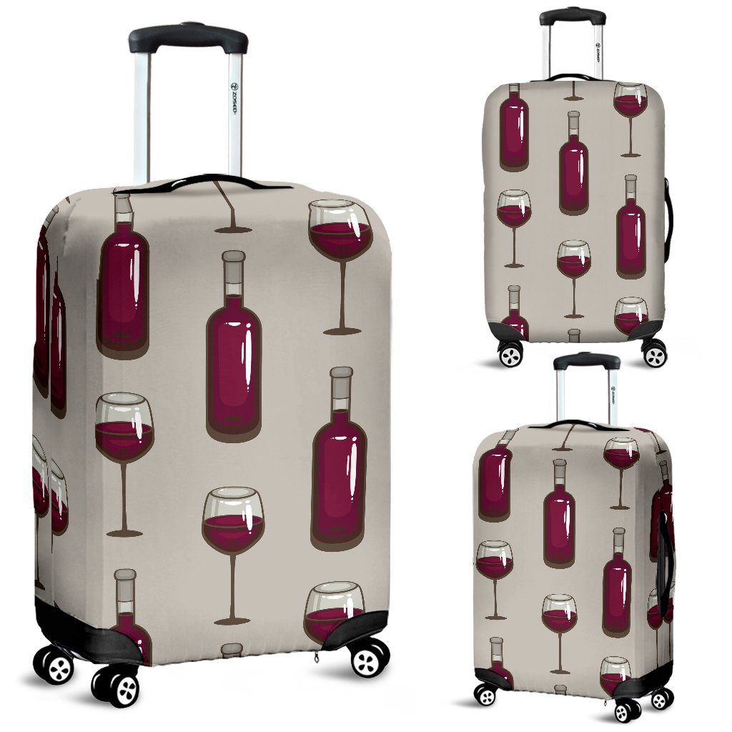 Wine Bottle Pattern Print Luggage Cover Protector