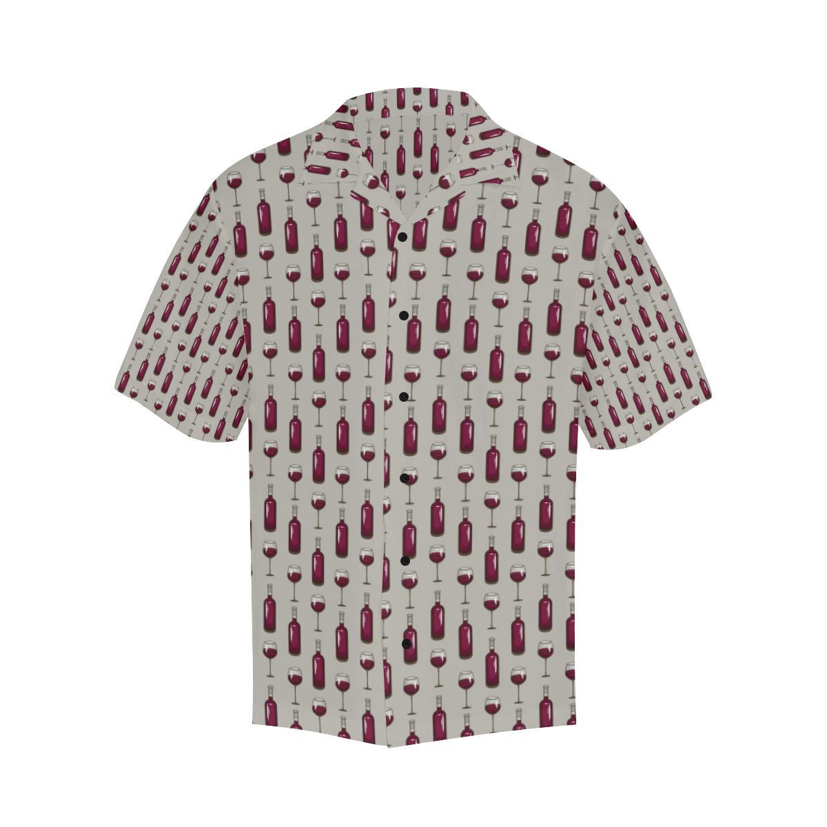 Wine Bottle Pattern Print Men Aloha Hawaiian Shirt