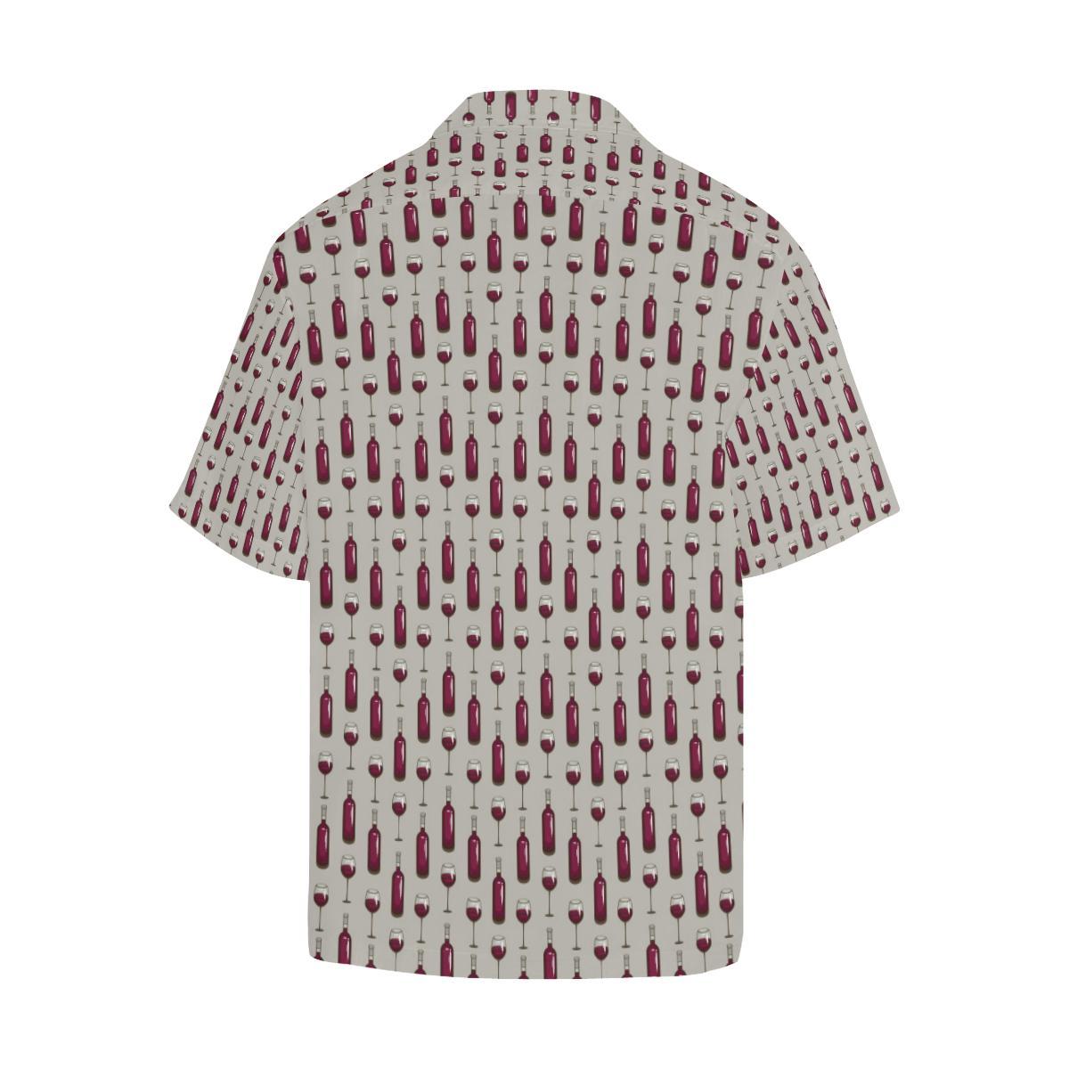 Wine Bottle Pattern Print Men Aloha Hawaiian Shirt