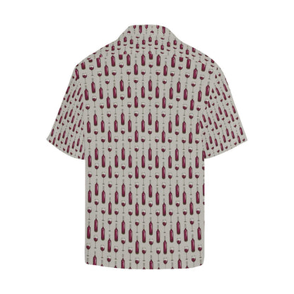Wine Bottle Pattern Print Men Aloha Hawaiian Shirt