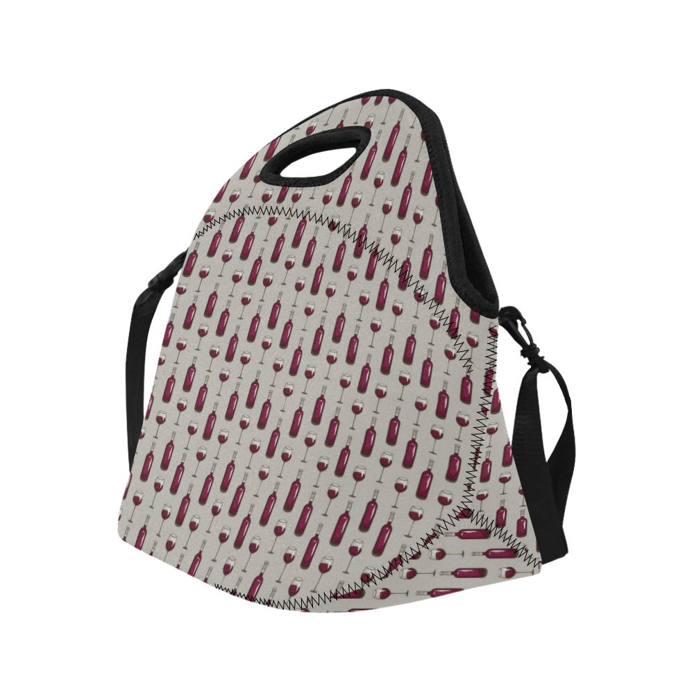 Wine Bottle Pattern Print Neoprene Lunch Bag (Model 1669)(Large)-JTAMIGO.COM