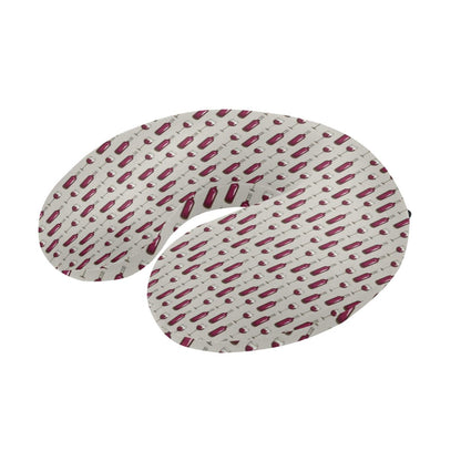Wine Bottle Pattern Print U-Shaped Travel Neck Pillow-JTAMIGO.COM