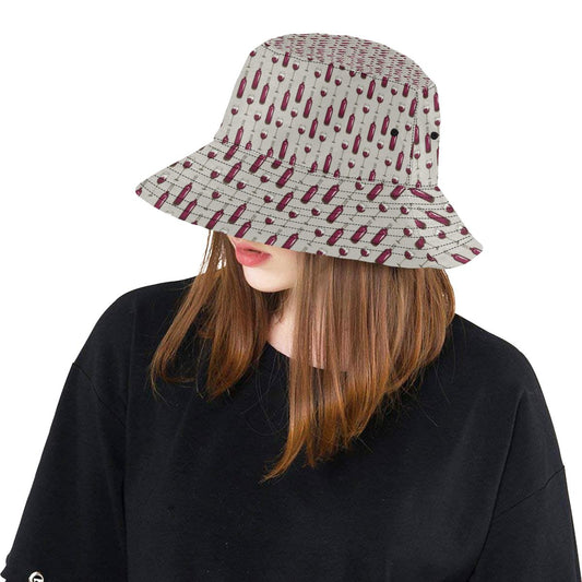Wine Bottle Pattern Print Unisex Bucket Hat